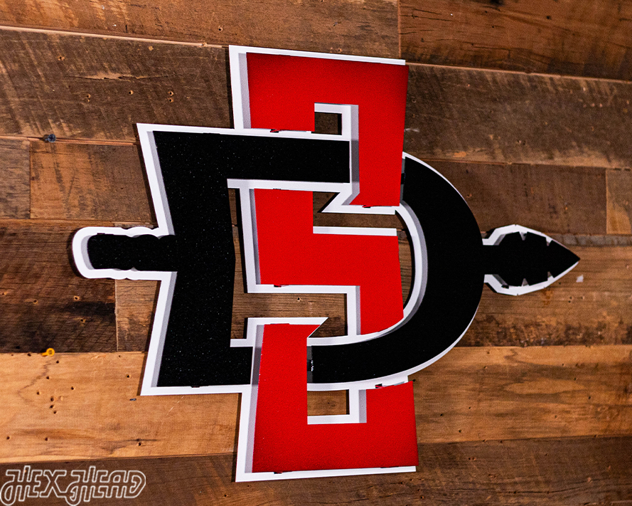 San Diego State Aztecs SDSU 3D Vintage Metal Wall Art