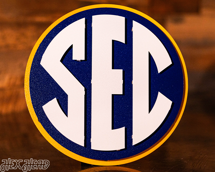 Southeastern Conference "SEC" Logo  3D Vintage Metal Wall Art