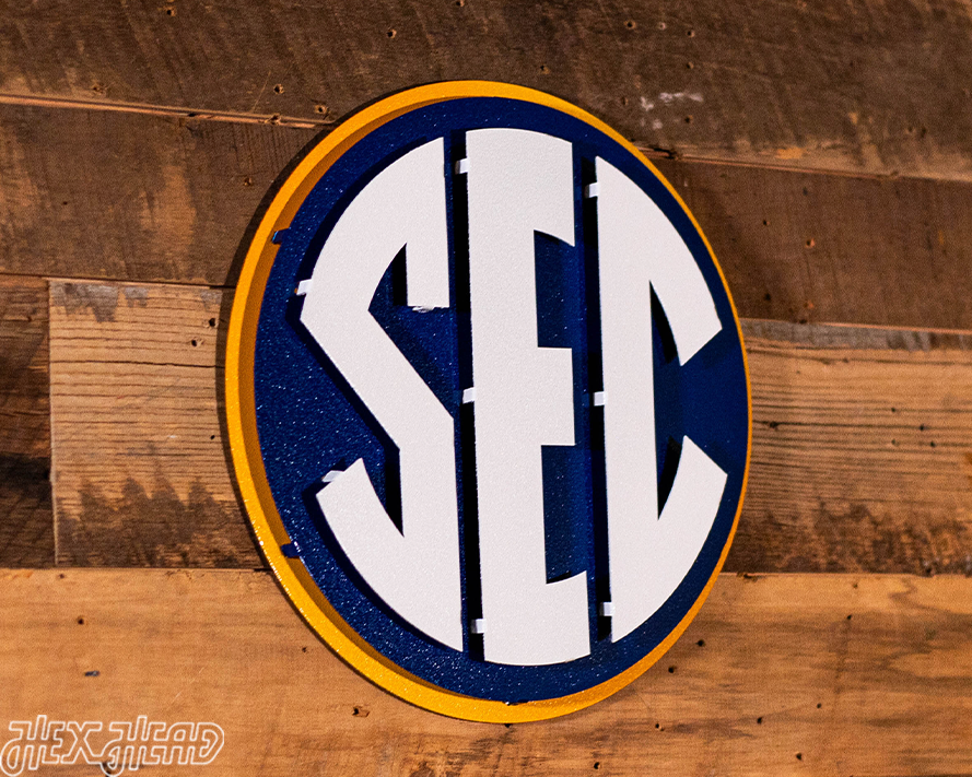 Southeastern Conference "SEC" Logo  3D Vintage Metal Wall Art