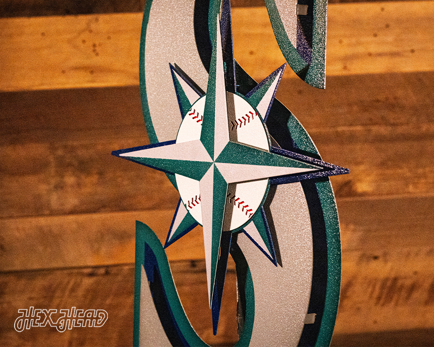 Seattle Mariners Retro "S" 3D Vintage Metal Wall Art