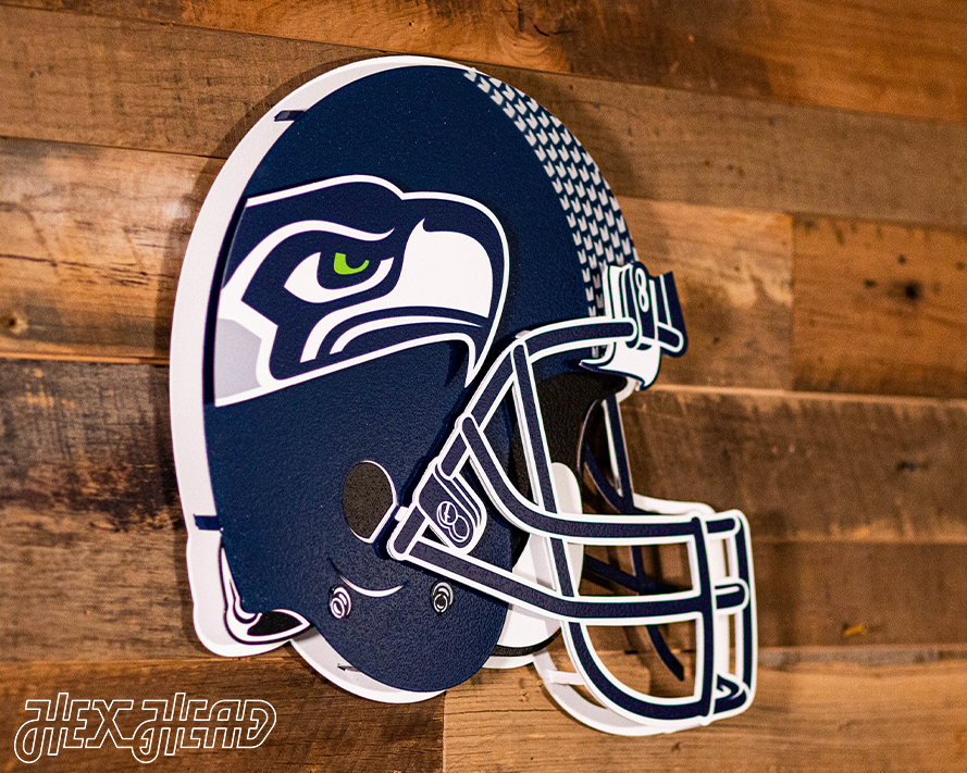 BLITZ Collection - 8 Layer Seattle Seahawks Helmet 3D Vintage Metal Wall Art