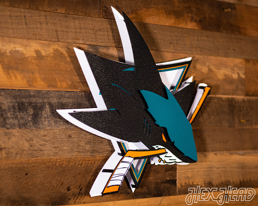 San Jose Sharks 3D Vintage Metal Wall Art