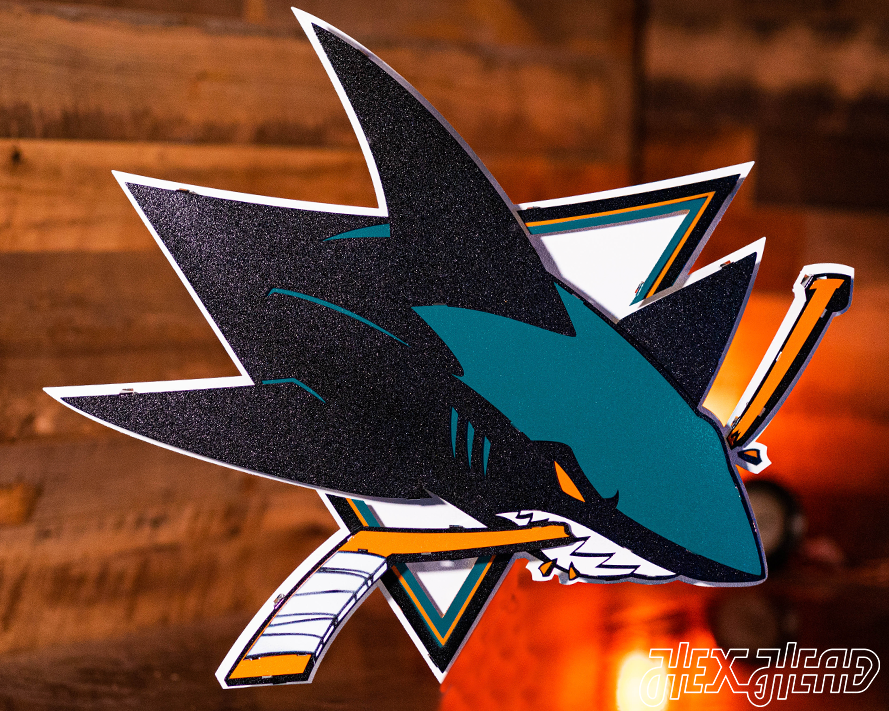 San Jose Sharks 3D Vintage Metal Wall Art