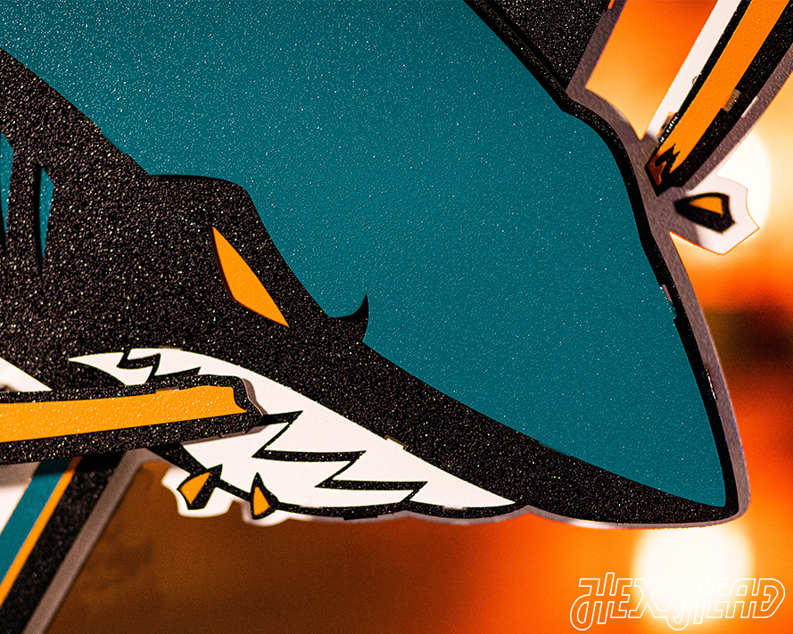San Jose Sharks 3D Vintage Metal Wall Art