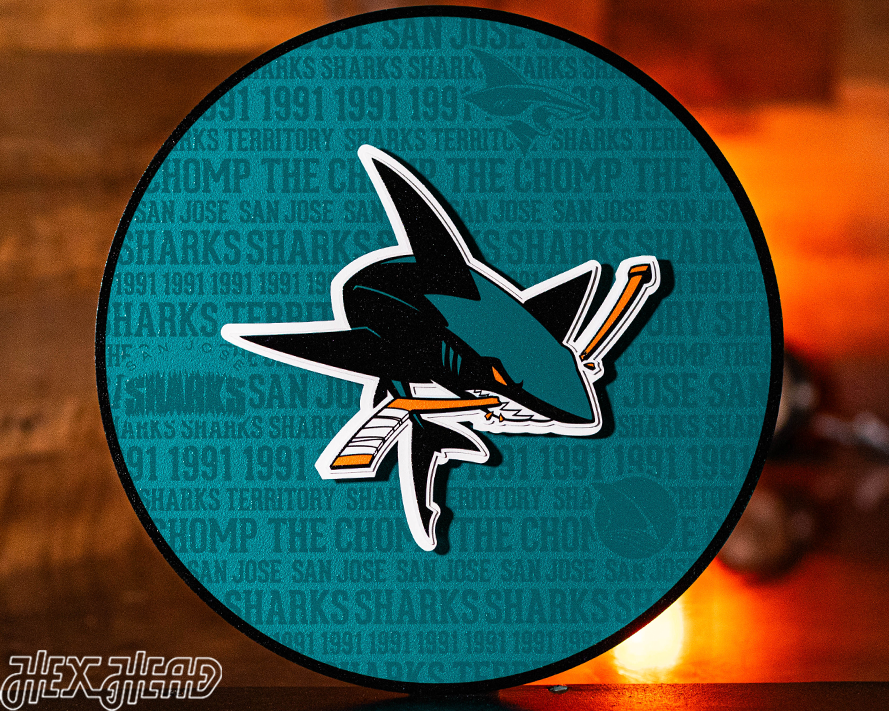 San Jose Sharks CRAFT SERIES 3D Embossed Metal Wall Art