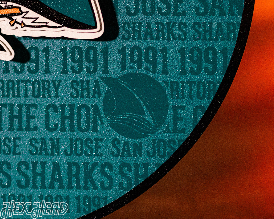 San Jose Sharks CRAFT SERIES 3D Embossed Metal Wall Art
