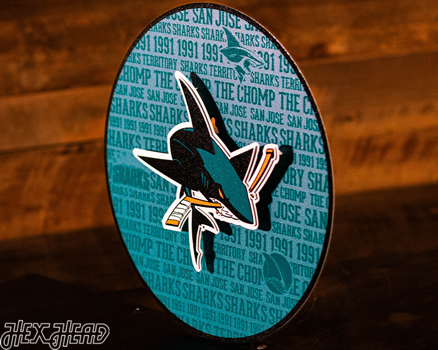 San Jose Sharks CRAFT SERIES 3D Embossed Metal Wall Art