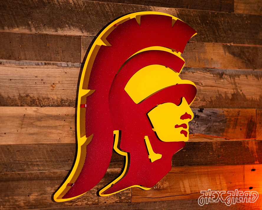 USC Southern California Trojan Mascot 3D Vintage Metal Wall Art