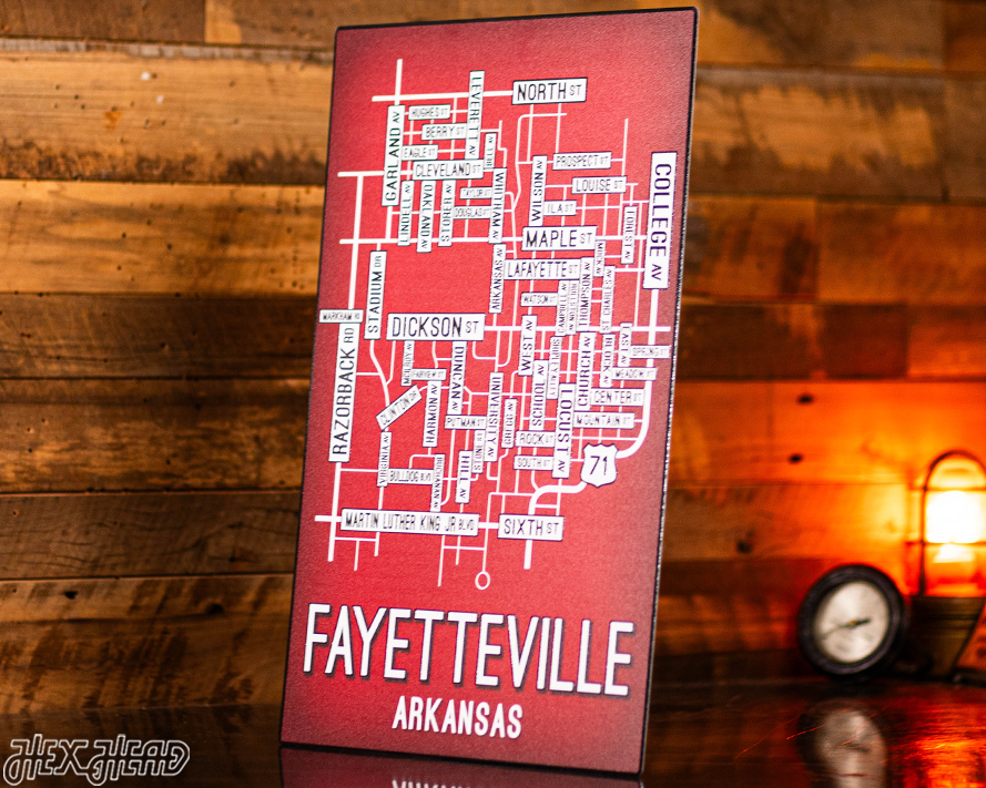 Fayetteville, Arkansas School Street Poster Single Layer Metal Wall Art