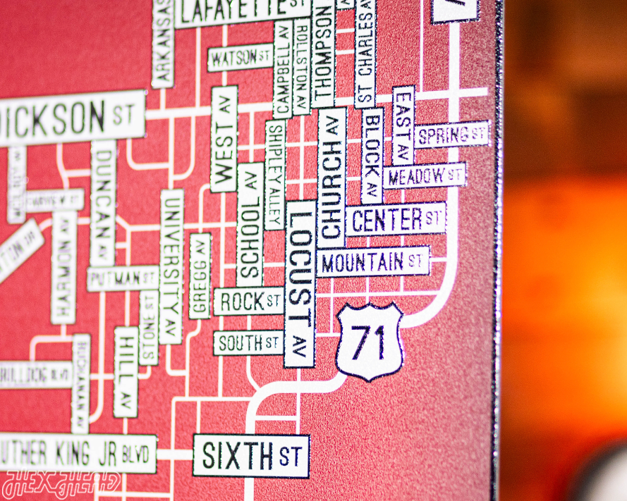 Fayetteville, Arkansas School Street Poster Single Layer Metal Wall Art