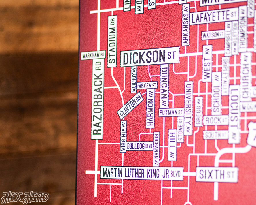 Fayetteville, Arkansas School Street Poster Single Layer Metal Wall Art