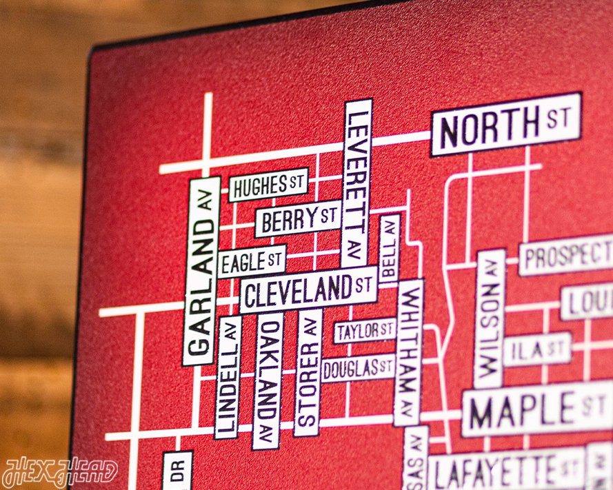 Fayetteville, Arkansas School Street Poster Single Layer Metal Wall Art