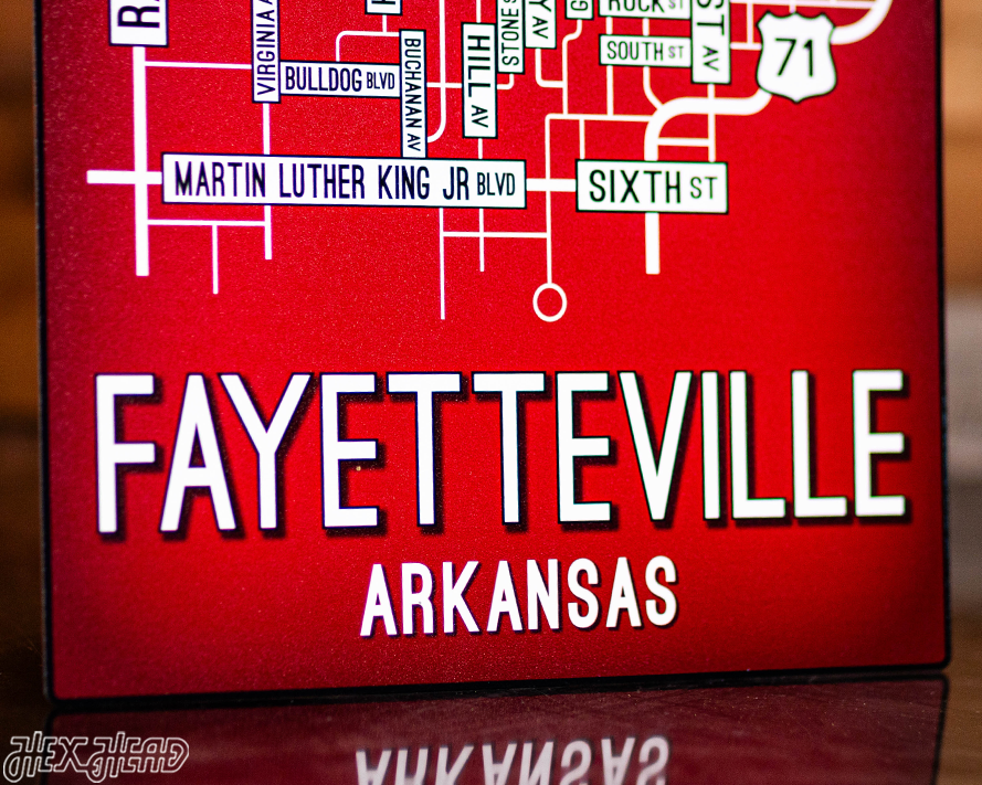 Fayetteville, Arkansas School Street Poster Single Layer Metal Wall Art