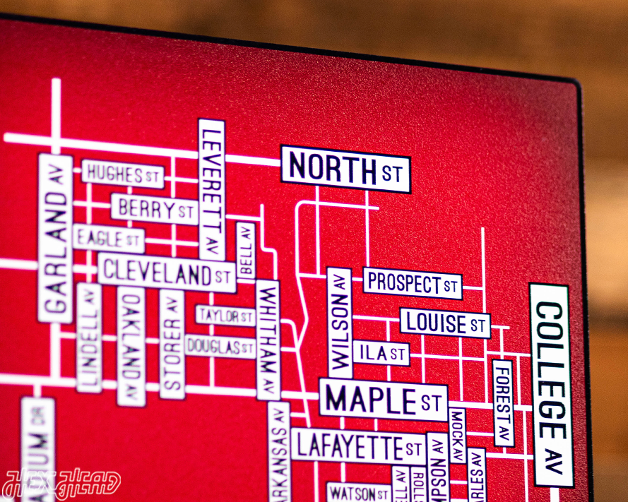 Fayetteville, Arkansas School Street Poster Single Layer Metal Wall Art