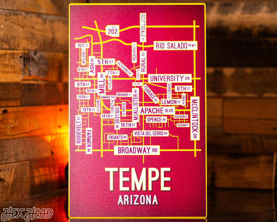 Tempe, Arizona School Street Poster Single Layer Metal Wall Art