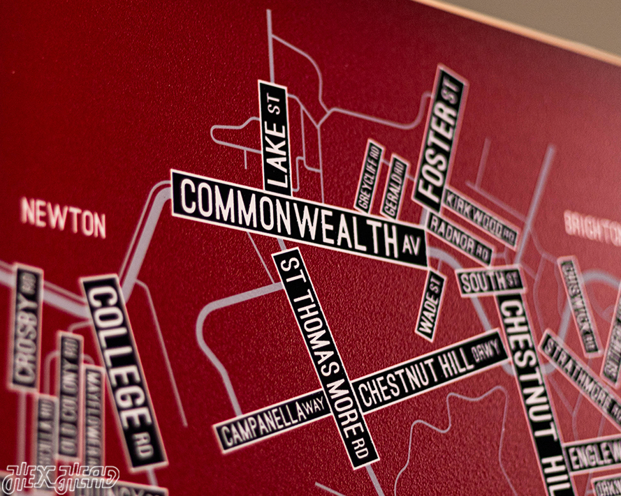 Chestnut Hill, Massachusetts School Street Poster Single Layer Metal Wall Art