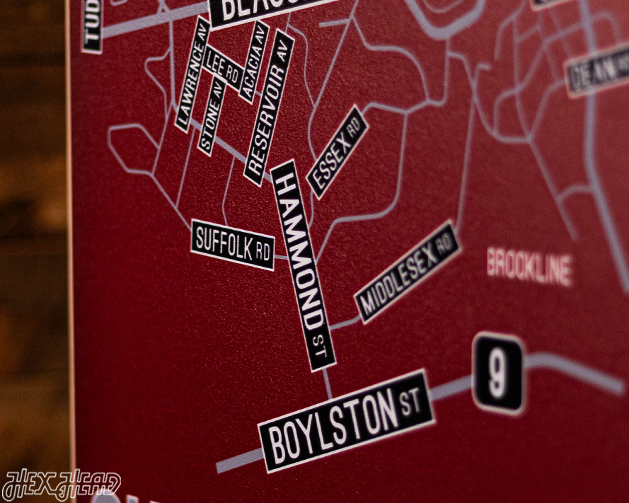 Chestnut Hill, Massachusetts School Street Poster Single Layer Metal Wall Art