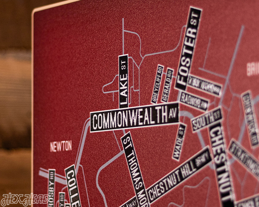 Chestnut Hill, Massachusetts School Street Poster Single Layer Metal Wall Art