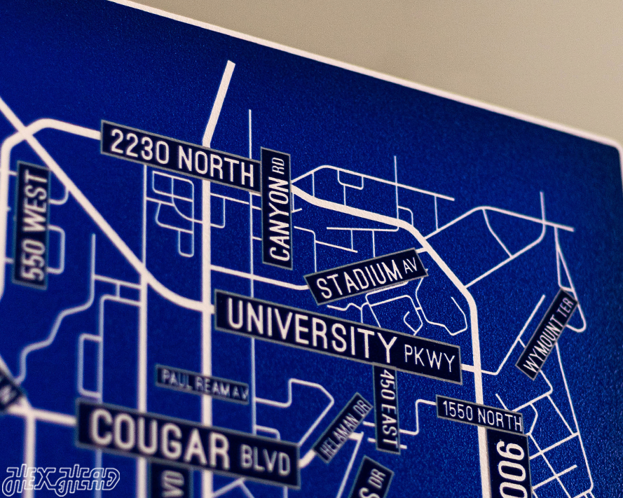 Provo, Utah School Street Poster Single Layer Metal Wall Art