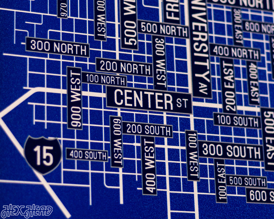 Provo, Utah School Street Poster Single Layer Metal Wall Art