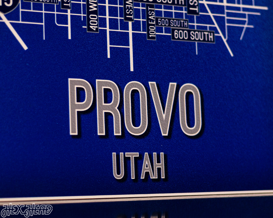 Provo, Utah School Street Poster Single Layer Metal Wall Art