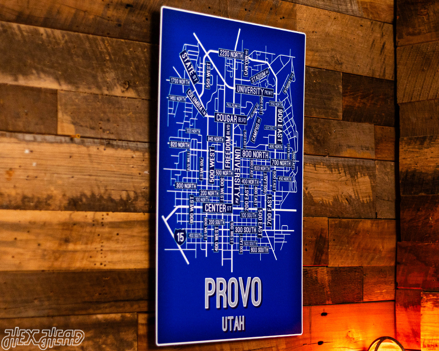 Provo, Utah School Street Poster Single Layer Metal Wall Art