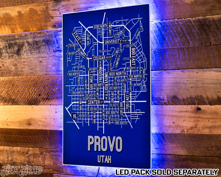 Provo, Utah School Street Poster Single Layer Metal Wall Art
