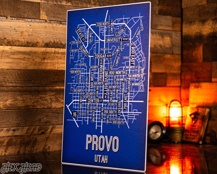 Provo, Utah School Street Poster Single Layer Metal Wall Art