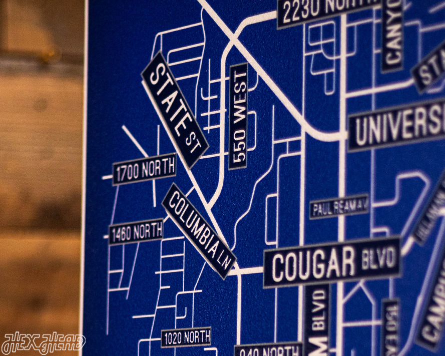 Provo, Utah School Street Poster Single Layer Metal Wall Art