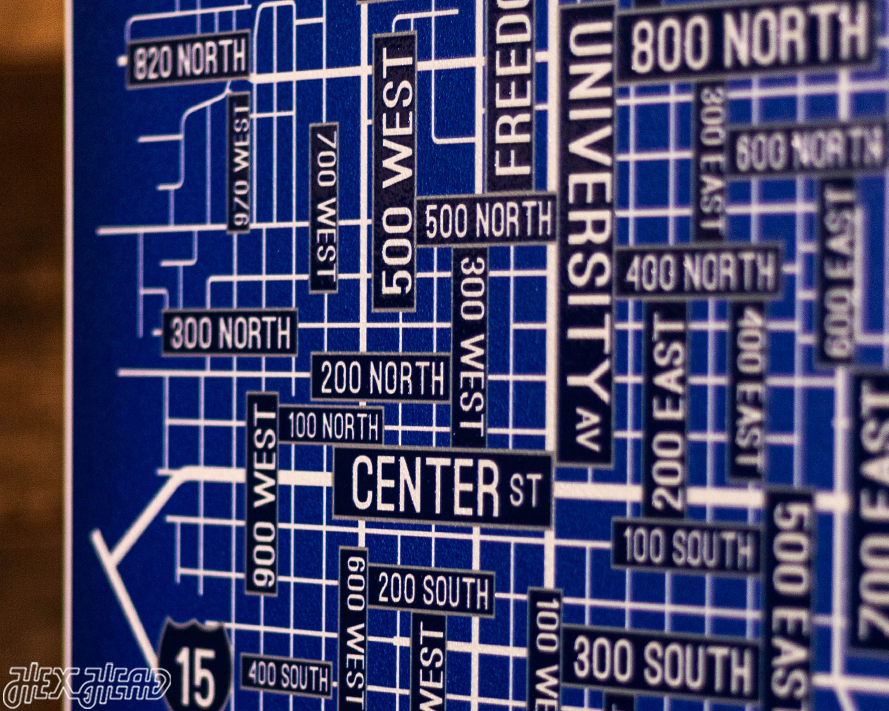 Provo, Utah School Street Poster Single Layer Metal Wall Art