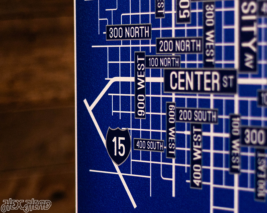 Provo, Utah School Street Poster Single Layer Metal Wall Art