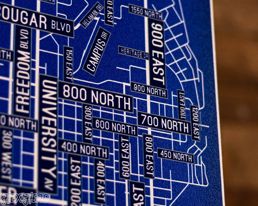 Provo, Utah School Street Poster Single Layer Metal Wall Art