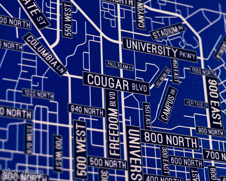 Provo, Utah School Street Poster Single Layer Metal Wall Art