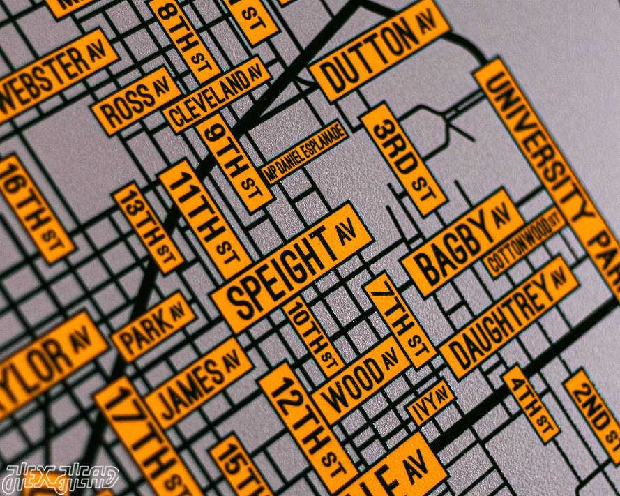 Waco, Texas School Street Poster Single Layer Metal Wall Art