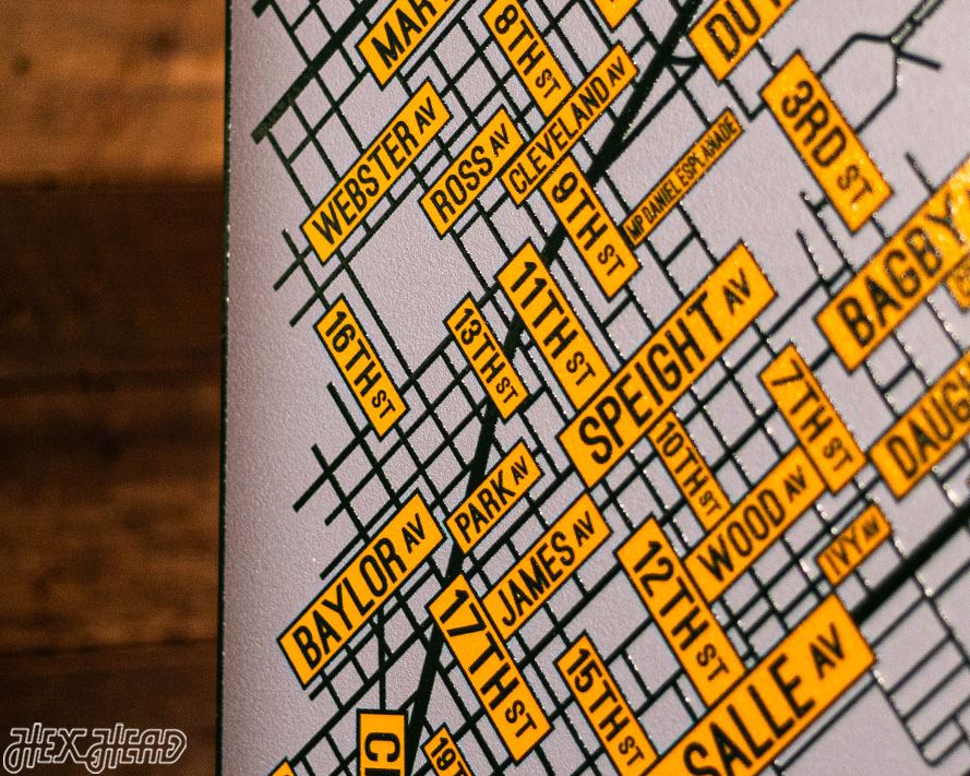 Waco, Texas School Street Poster Single Layer Metal Wall Art