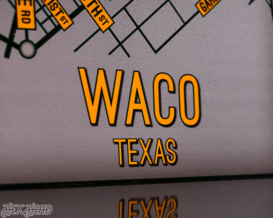 Waco, Texas School Street Poster Single Layer Metal Wall Art