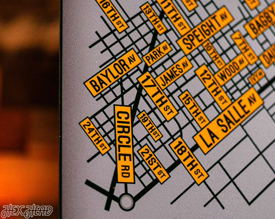 Waco, Texas School Street Poster Single Layer Metal Wall Art