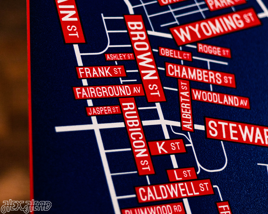 Dayton School Street Poster Single Layer Metal Wall Art