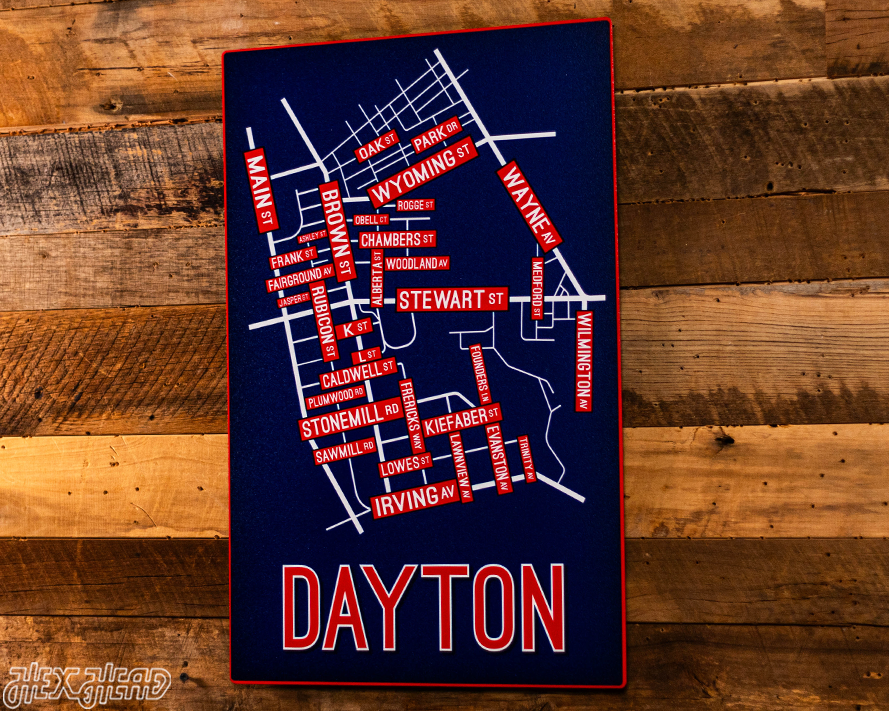 Dayton School Street Poster Single Layer Metal Wall Art
