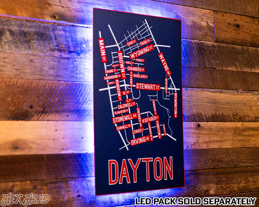 Dayton School Street Poster Single Layer Metal Wall Art