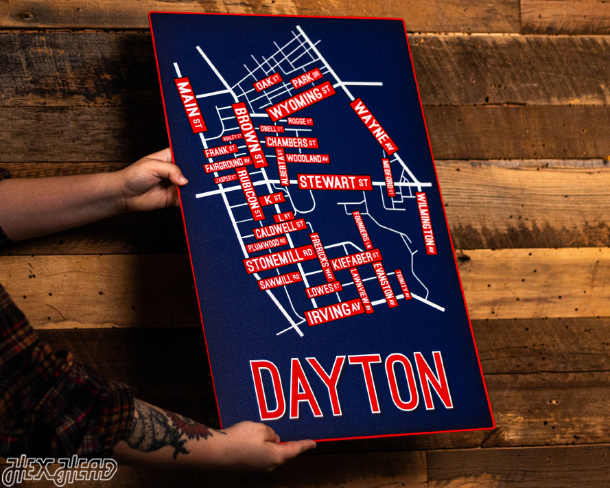 Dayton School Street Poster Single Layer Metal Wall Art