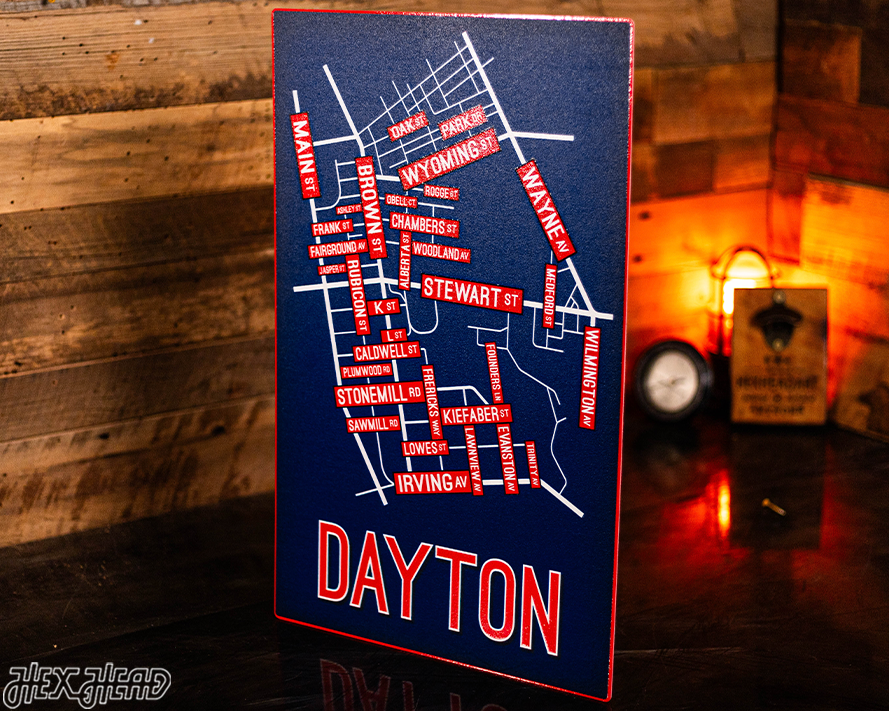 Dayton School Street Poster Single Layer Metal Wall Art