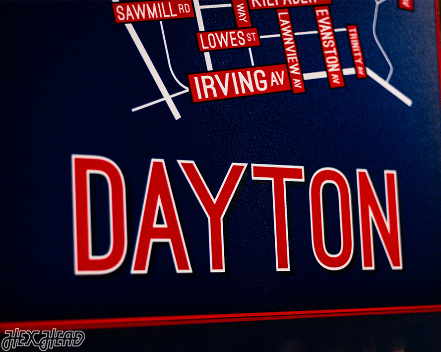 Dayton School Street Poster Single Layer Metal Wall Art