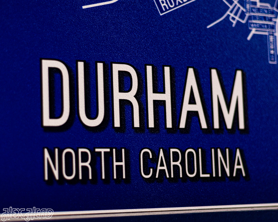 Durham, North Carolina School Street Poster Single Layer Metal Wall Art
