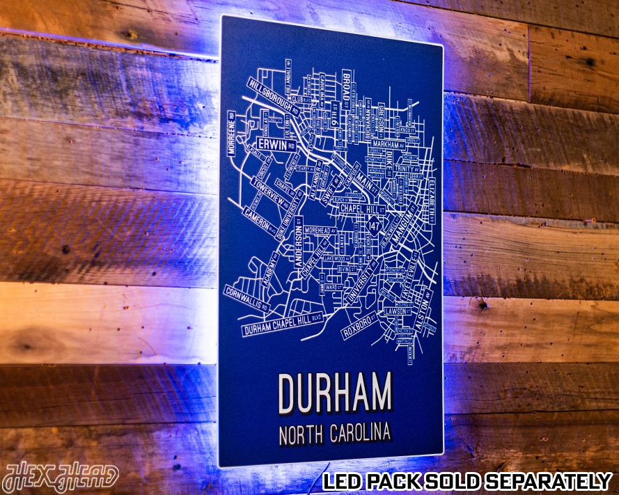 Durham, North Carolina School Street Poster Single Layer Metal Wall Art