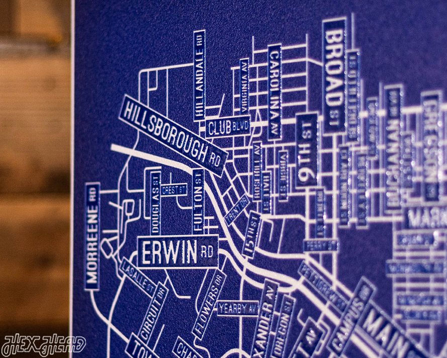 Durham, North Carolina School Street Poster Single Layer Metal Wall Art