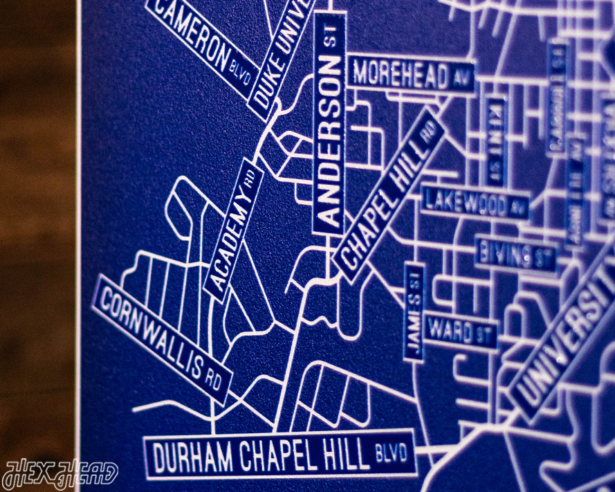 Durham, North Carolina School Street Poster Single Layer Metal Wall Art