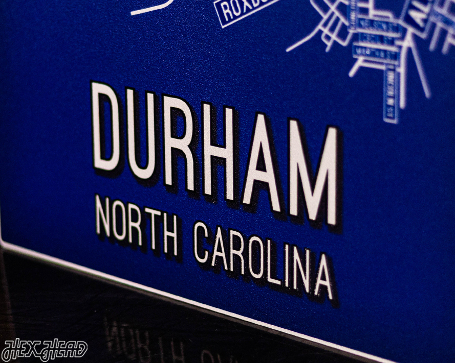 Durham, North Carolina School Street Poster Single Layer Metal Wall Art