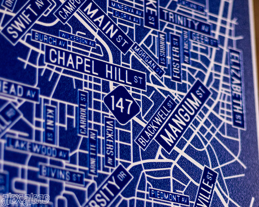 Durham, North Carolina School Street Poster Single Layer Metal Wall Art