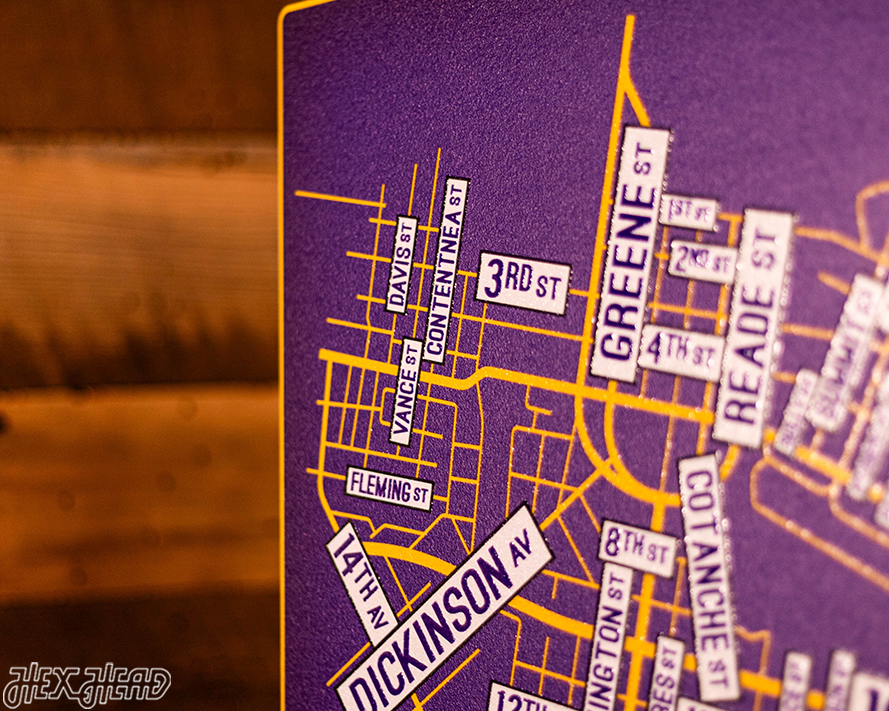 Greenville, North Carolina School Street Poster Single Layer Metal Wall Art